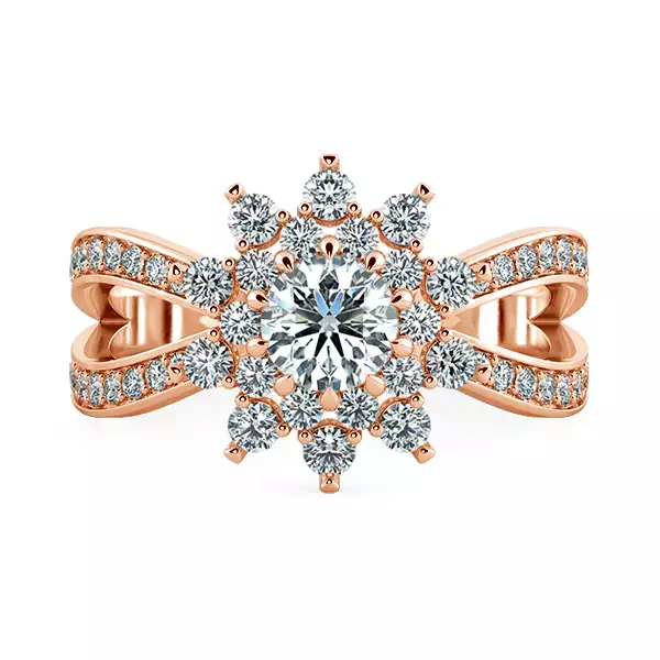 Nhẫn Kim Cương Double floral Halo NKC2505 2